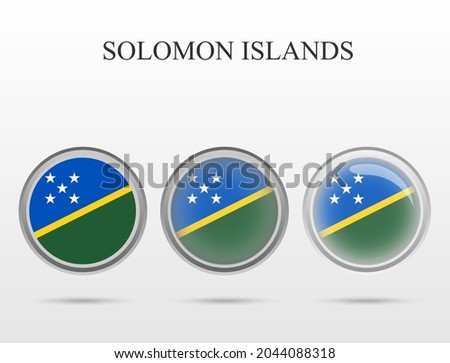 Flag of Solomon Islands in the form of a circle