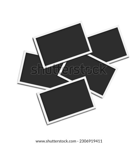 Set of realistic frame template isolated on white background. Paper media for printing photo images