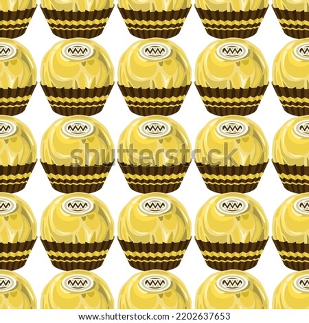 Candy wrapped in gold. seamless pattern. Vector