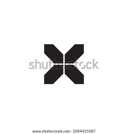 
four hexagons letter X simple symbol logo vector