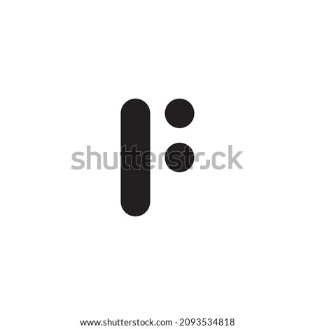 one capsule and two pills letter F simple symbol logo vector