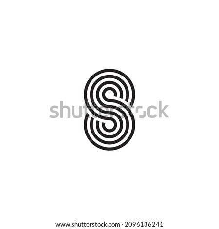 
letter S or number 8 stripes simple symbol logo vector