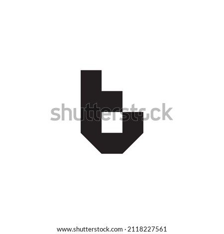 letter tb bt t b simple white square logo vector