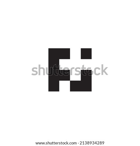 
Letters F and J, plus white, square. simple symbol logo vector