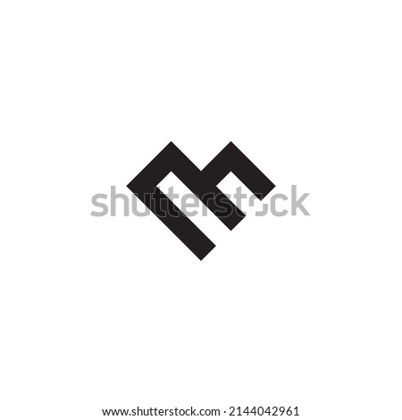 Letter M heart, square, simple symbol logo vector