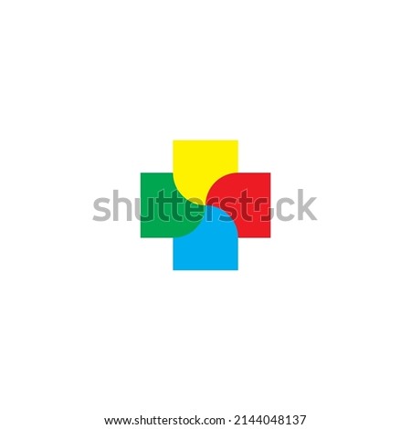 
Four colorful bookmarks. plus, simple symbol logo vector