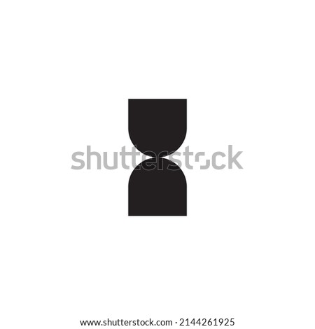 
Two paper dividers. hourglass simple symbol logo vector