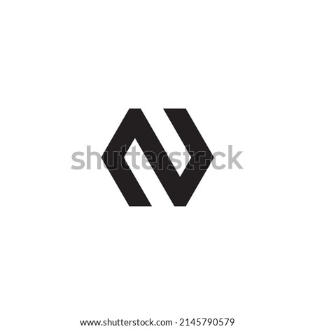 Letter N hexagon simple symbol logo vector