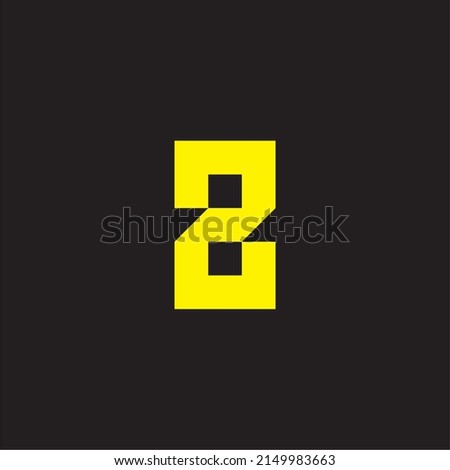 Number 2 or letter Z and number 8 simple symbol logo vector