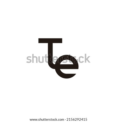 letter Te connect geometric symbol simple logo vector