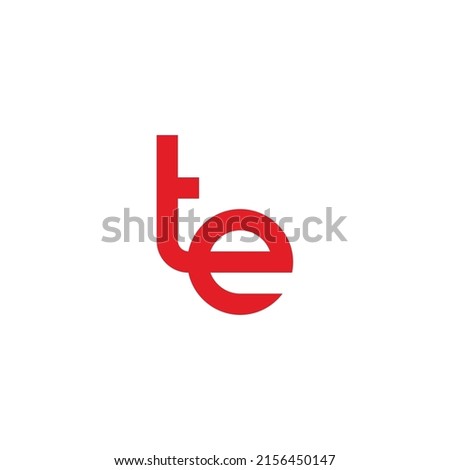 Letter te connect geometric symbol simple logo vector