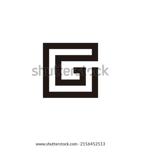 Letter G square line geometric symbol simple logo vector