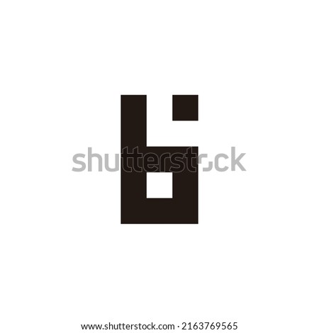 Letter b and number 6 square symbol simple logo vector