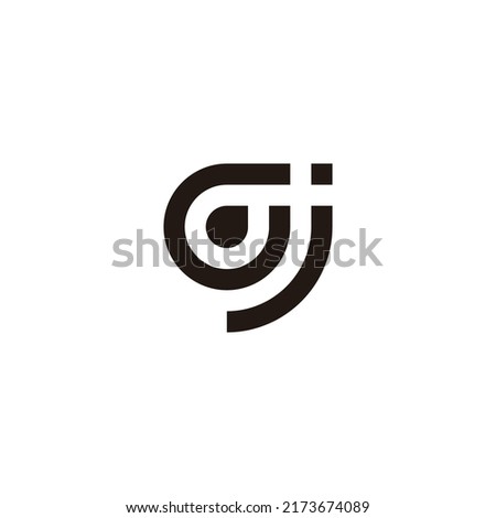 Letter G, j and w geometric symbol simple logo vector