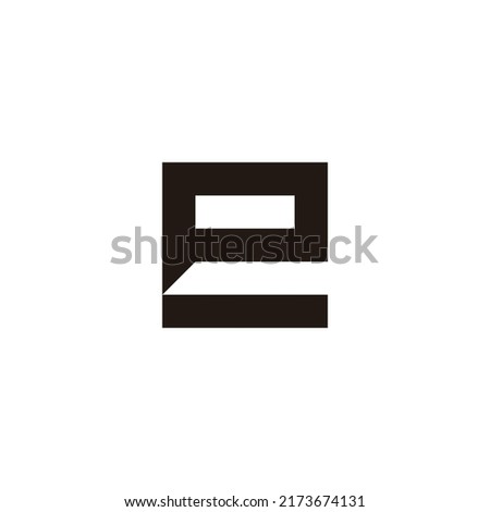 Letter Pe eP P e square geometric symbol simple logo vector