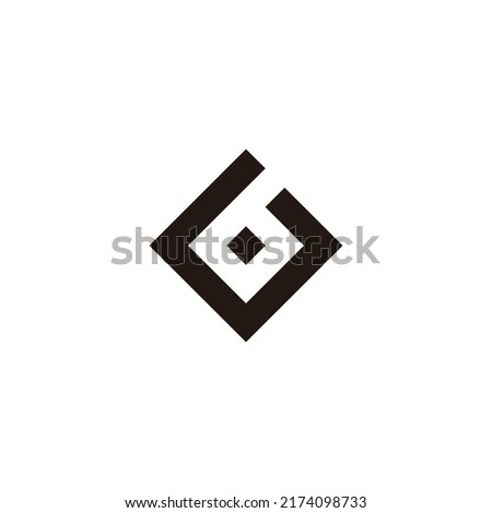 Letter G number 6, square geometric symbol simple logo vector