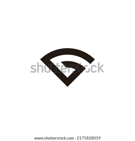 Letter G signal, outline geometric symbol simple logo vector