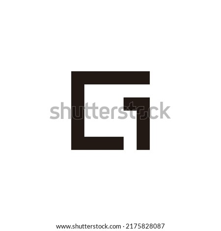 Letter G number 1, square geometric symbol simple logo vector