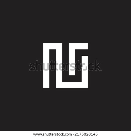Letter N and r square geometric symbol simple logo vector