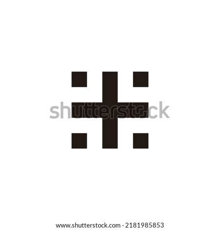 Plus, squares, outline geometric symbol simple logo vector