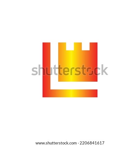 Letter L crown, square geometric symbol simple logo vector Stock fotó © 