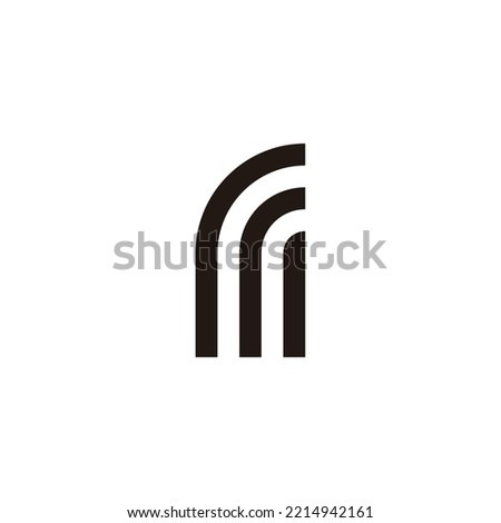 Letter r and m curve geometric symbol simple logo vector