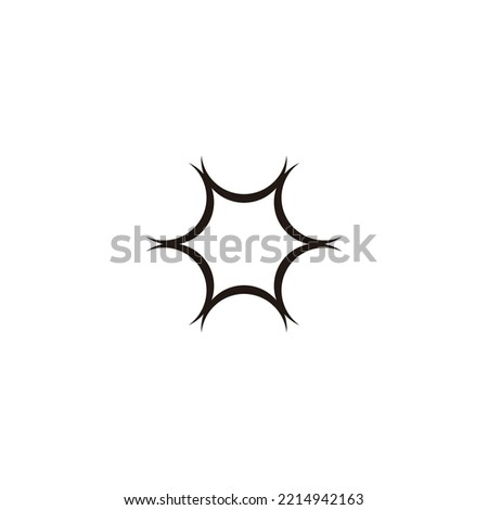 Hexagon, root geometric symbol simple logo vector