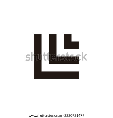 Letters L square geometric symbol simple logo vector