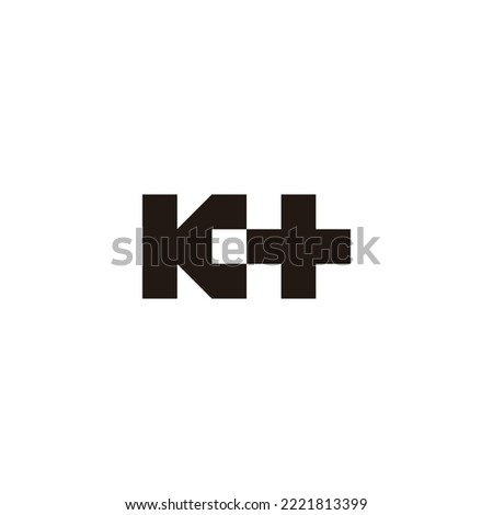 Letter K plus, square geometric symbol simple logo vector