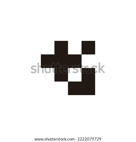 Letter j plus, squares geometric symbol simple logo vector