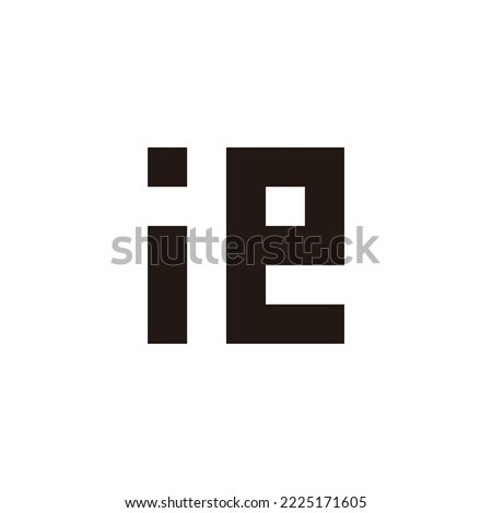 Letter ie square, point geometric symbol simple logo vector