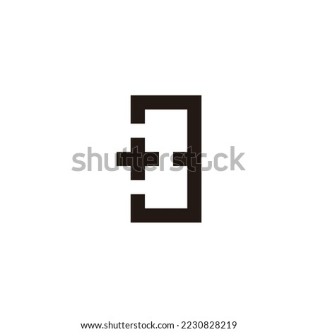 Number 3 plus, square geometric symbol simple logo vector
