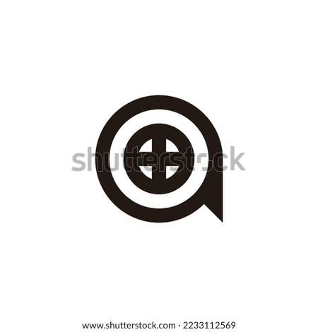 Message, window, circle geometric symbol simple logo vector