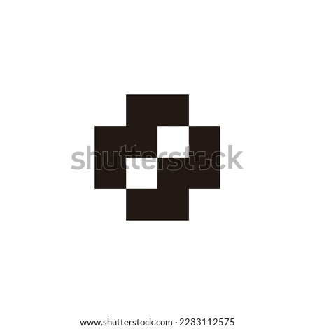 Letter W and M plus, square geometric symbol simple logo vector