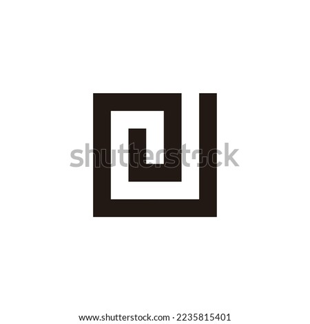 Letter J square, round geometric symbol simple logo vector