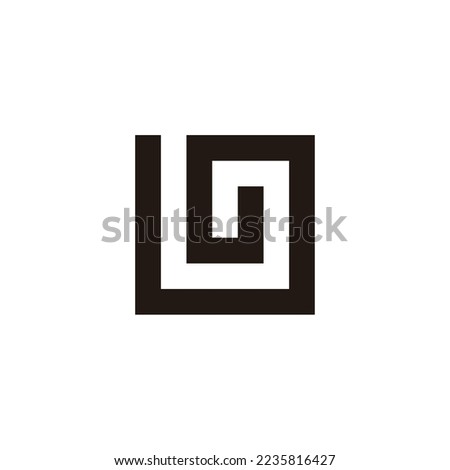 Letter L square, round geometric symbol simple logo vector