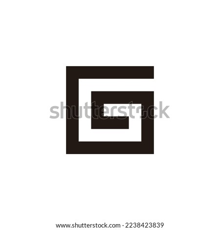 Letter G square, round geometric symbol simple logo vector