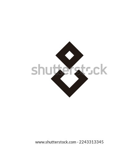 Letter U and o square, number 8 geometric symbol simple logo vector Foto stock © 