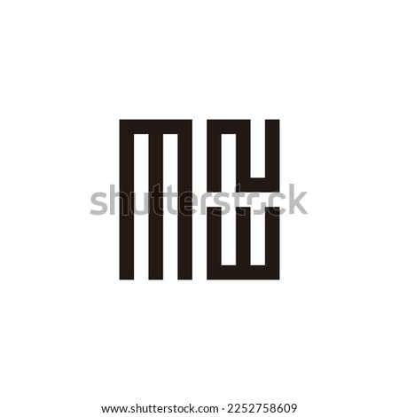 Letter M, N and W square, unique geometric simple symbol logo vector