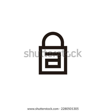 Letter a padlock, square geometric simple symbol logo vector