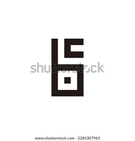 Letter b and c square, rectangle geometric symbol simple logo vector
