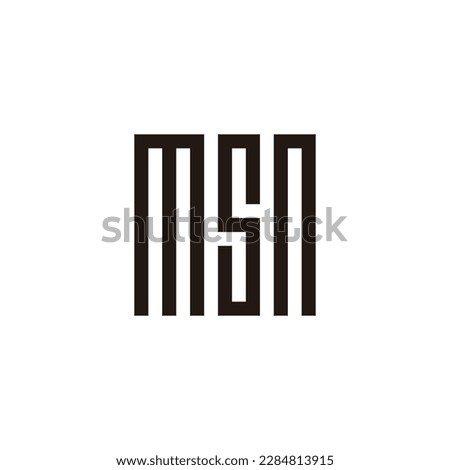 Letter MSn square geometric symbol simple logo vector