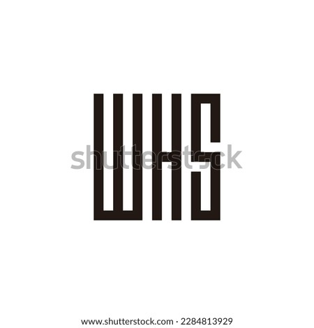 Letter WHS Square geometric symbol simple logo vector