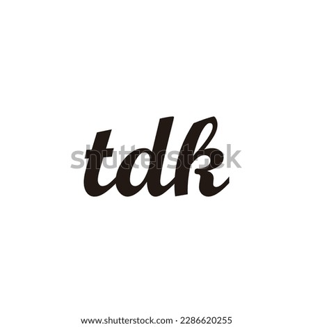 Letter tdk connect geometric symbol simple logo vector