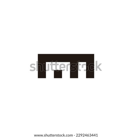 Letter n and m button, square geometric symbol simple logo vector