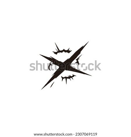 Sword slash, illustration geometric symbol simple logo vector