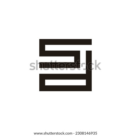 Letter Sd square, unique geometric symbol simple logo vector