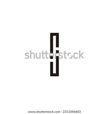 Letter sj js s j squares geometric symbol simple logo vector