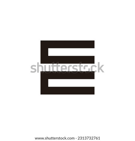 Letter CC square stripes geometric symbol simple logo vector