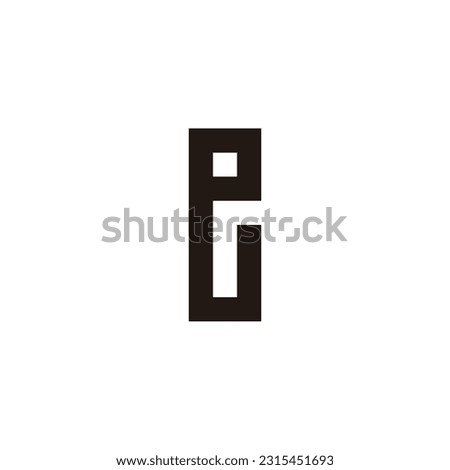 Letter ei square geometric symbol simple logo vector